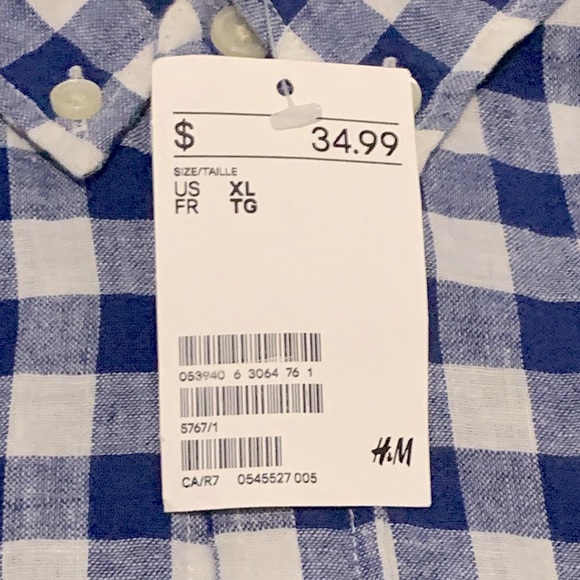NWT H&M Men’s L.O.G.G. Plaid Button-down Long-sleeve - Picture 2 of 6